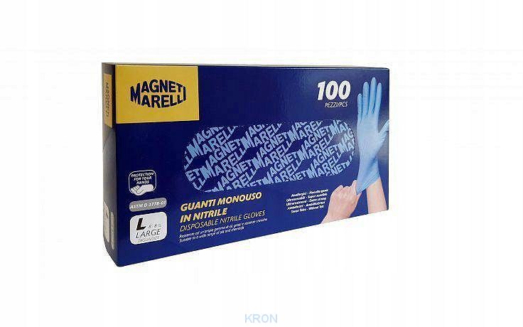 RĘKAWICE NITRYL NIEBIESKIE MAGNETI MARELLI 9/L 100SZT.