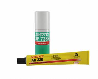 LOCTITE AA 330/7388 50ML - jasno żółty klej akrylowy do 100°C z aktywatorem
